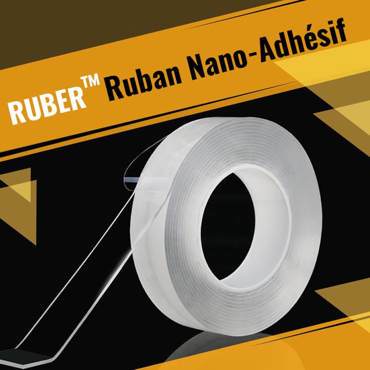 Ruber™ Ruban nano-adhésif grande force lavable et réutilisable 1 Mètre
