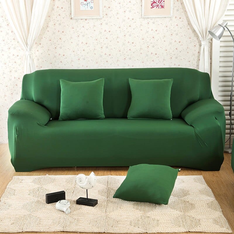 Sofa Cover Housses Extensibles de Fauteuil et Canapé Forest Green / Une place (90-140 cm)