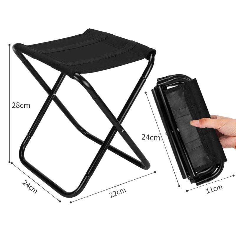 Mini chaise pliable et portable Noir