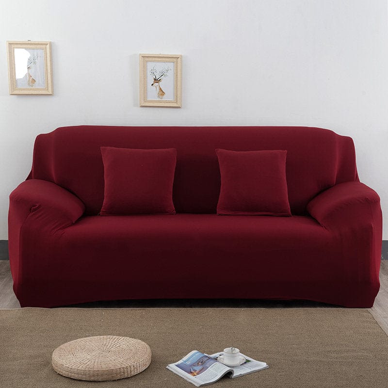 Sofa Cover Housses Extensibles de Fauteuil et Canapé Red Wine / Une place (90-140 cm)